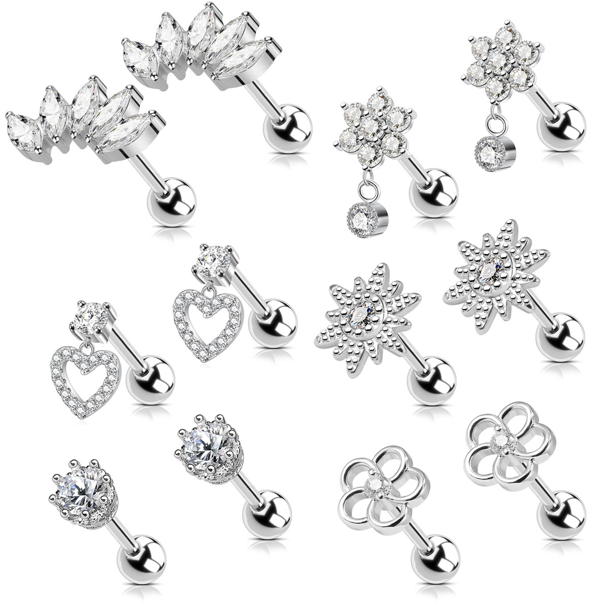 Body Jewelry Surgical Steel - Boucles d'Oreilles Creuses en Acier pour