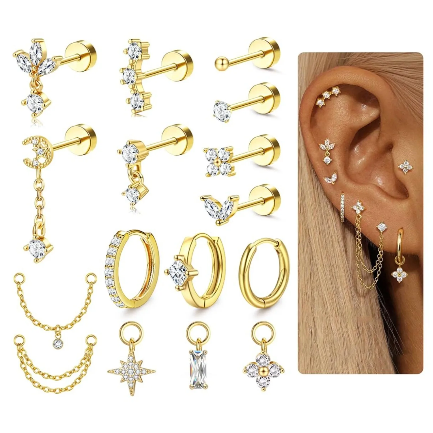 Body Jewelry Surgical Steel - Boucles d'oreilles en cartilage de calibre